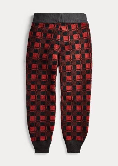 Pantalones Deportivos Ralph Lauren Hombre Rojos / Negros - Plaid Fleece - BPXVC8509